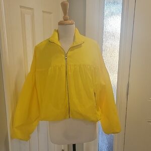 Free People Bright Yellow Bomber Jacket